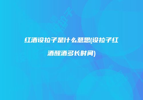 红酒设拉子是什么意思(设拉子红酒醒酒多长时间)