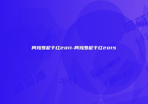 阿玛罗尼干红2011-阿玛罗尼干红2015