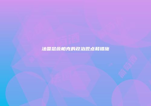 法国总统帕克的政治观点和措施