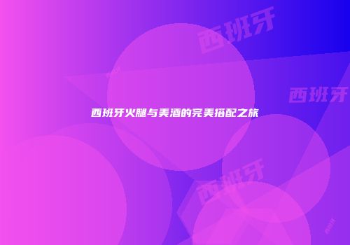 西班牙火腿与美酒的完美搭配之旅