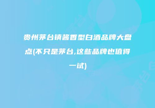 贵州茅台镇酱香型白酒品牌大盘点(不只是茅台,这些品牌也值得一试)