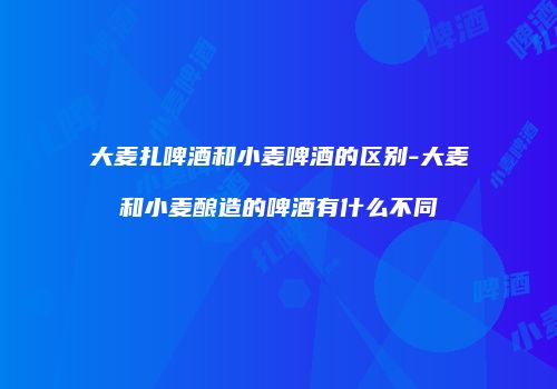 大麦扎啤酒和小麦啤酒的区别-大麦和小麦酿造的啤酒有什么不同