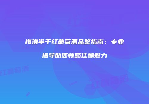 梅洛半干红葡萄酒品鉴指南：专业指导助您领略佳酿魅力