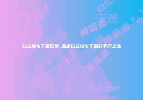 白兰地与干邑区别_品鉴白兰地与干邑的不同之处