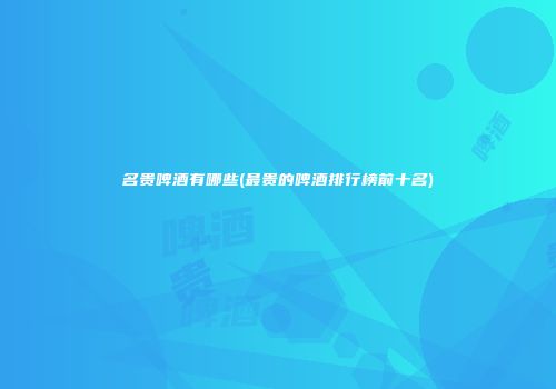 名贵啤酒有哪些(最贵的啤酒排行榜前十名)