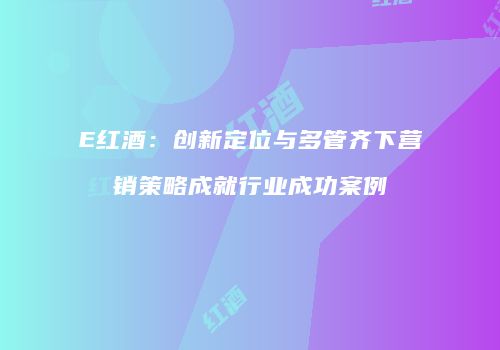E红酒：创新定位与多管齐下营销策略成就行业成功案例
