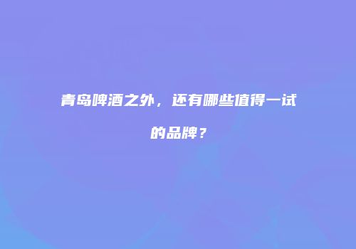 青岛啤酒之外，还有哪些值得一试的品牌？