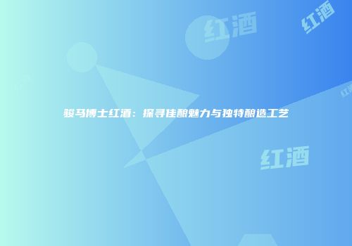 骏马博士红酒：探寻佳酿魅力与独特酿造工艺