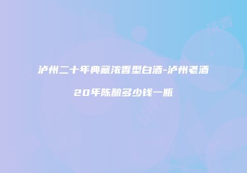 泸州二十年典藏浓香型白酒-泸州老酒20年陈酿多少钱一瓶