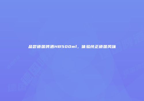 品尝德国啤酒HB500ml，体验纯正德国风味