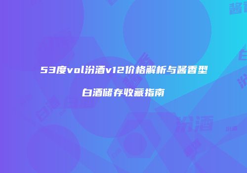 53度vol汾酒v12价格解析与酱香型白酒储存收藏指南