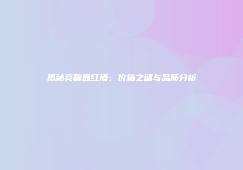 揭秘亮碧思红酒：价格之谜与品质分析