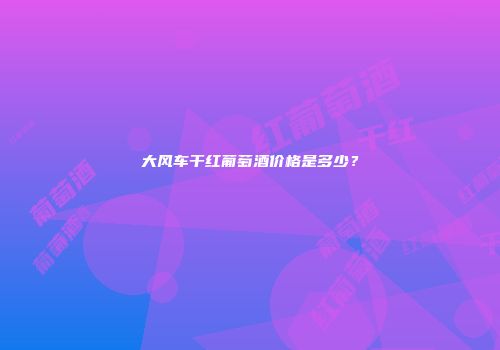 大风车干红葡萄酒价格是多少？