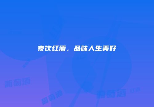 夜饮红酒，品味人生美好