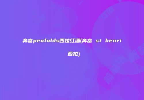 奔富penfolds西拉红酒(奔富 st henri 西拉)