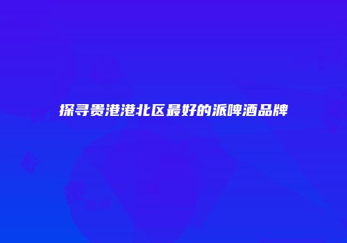 探寻贵港港北区最好的派啤酒品牌