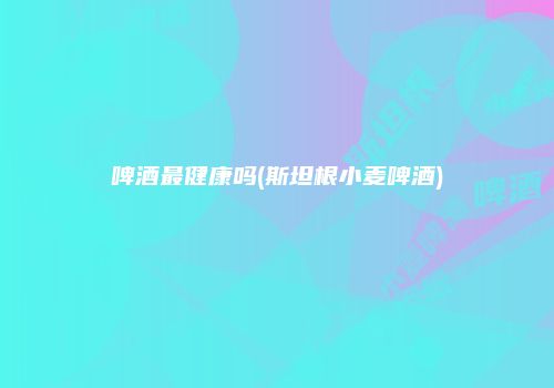 啤酒最健康吗(斯坦根小麦啤酒)