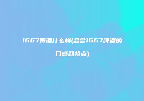 1667啤酒什么样(品尝1667啤酒的口感和特点)
