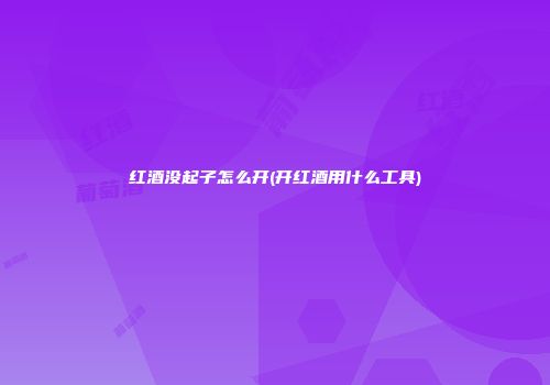 红酒没起子怎么开(开红酒用什么工具)