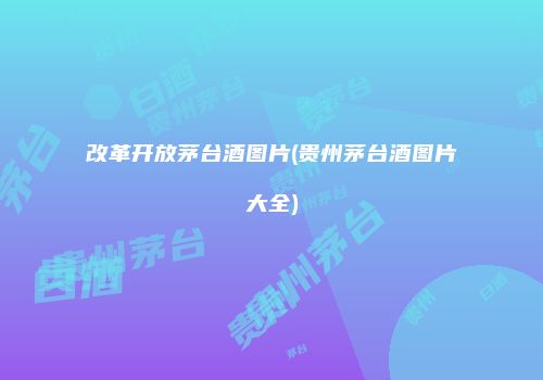 改革开放茅台酒图片(贵州茅台酒图片大全)