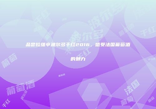 品尝拉维亭波尔多干红2016，感受法国葡萄酒的魅力
