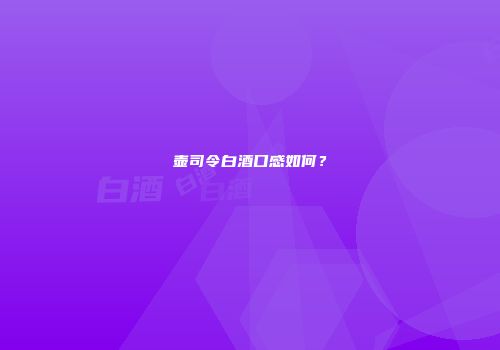 壶司令白酒口感如何？