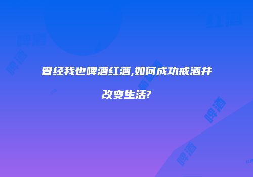 曾经我也啤酒红酒,如何成功戒酒并改变生活?