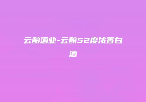 云酿酒业-云酿52度浓香白酒