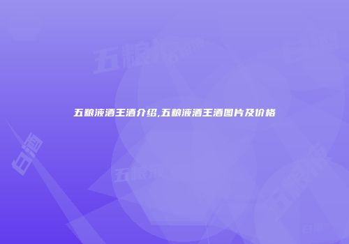 五粮液酒王酒介绍,五粮液酒王酒图片及价格