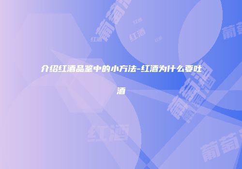 介绍红酒品鉴中的小方法-红酒为什么要吐酒