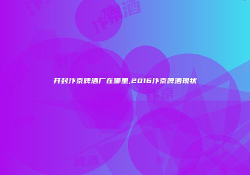 开封汴京啤酒厂在哪里,2016汴京啤酒现状