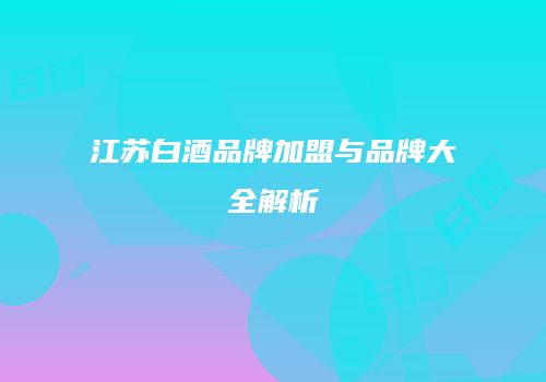 江苏白酒品牌加盟与品牌大全解析