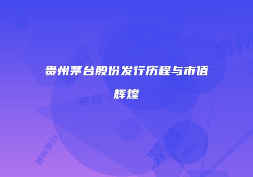 贵州茅台股份发行历程与市值辉煌