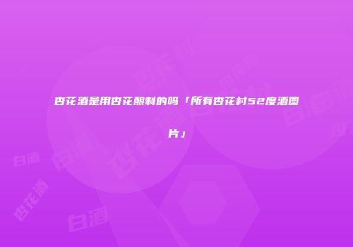 杏花酒是用杏花酿制的吗「所有杏花村52度酒图片」