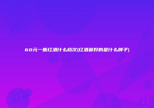 60元一瓶红酒什么档次(红酒最好的是什么牌子)