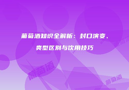 葡萄酒知识全解析：封口演变、类型区别与饮用技巧