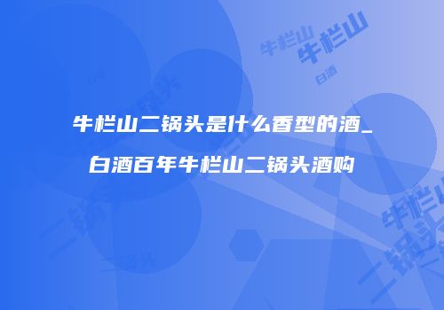 牛栏山二锅头是什么香型的酒_白酒百年牛栏山二锅头酒购
