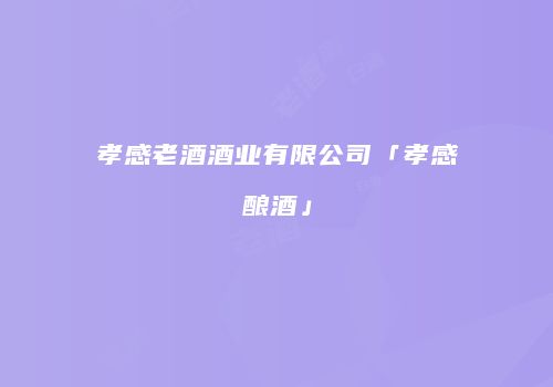 孝感老酒酒业有限公司「孝感酿酒」