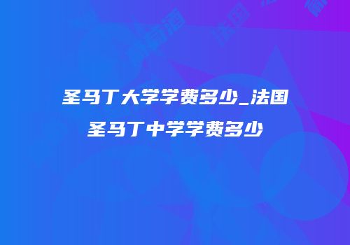 圣马丁大学学费多少_法国圣马丁中学学费多少