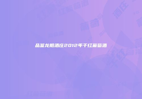 品鉴龙船酒庄2012年干红葡萄酒