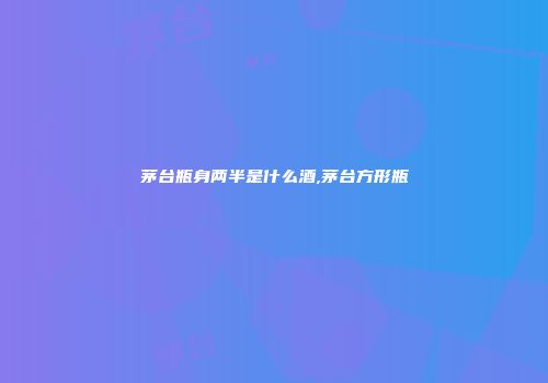 茅台瓶身两半是什么酒,茅台方形瓶
