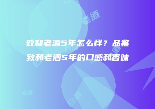 致和老酒5年怎么样？品鉴致和老酒5年的口感和香味