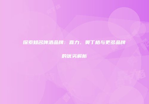 探索知名啤酒品牌：喜力、奥丁格与更多品牌的优劣解析