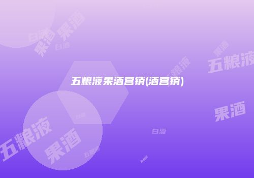 五粮液果酒营销(酒营销)
