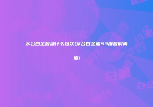 茅台白金酱酒什么档次(茅台白金酒53度酱洞美酒)