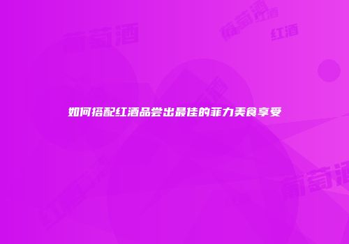 如何搭配红酒品尝出最佳的菲力美食享受