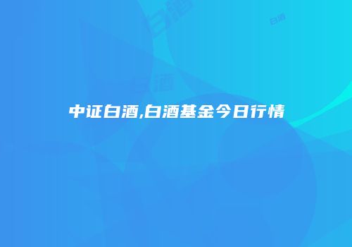中证白酒,白酒基金今日行情