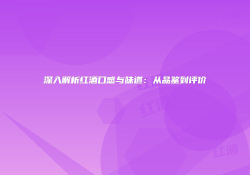 深入解析红酒口感与味道：从品鉴到评价