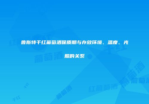 鲁斯特干红葡萄酒保质期与存放环境、温度、光照的关系