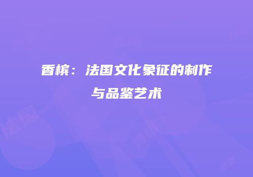 香槟：法国文化象征的制作与品鉴艺术